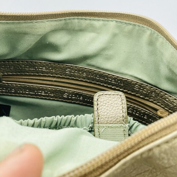 Stone Mountain Shoulder Bag Gold Soft Faux Leather Purse Adjustable Small - Picture 6 of 14